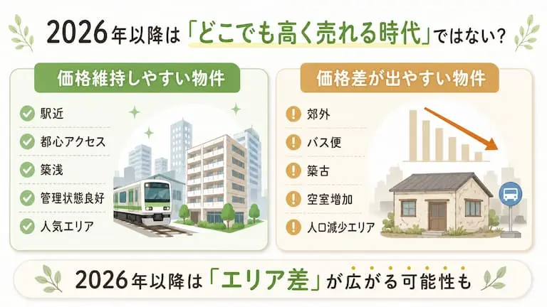 2026年以降は「どこでも高く売れる時代」ではない？