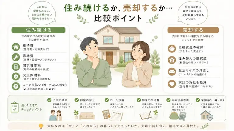 住み続けるか、売却するか…比較のポイント