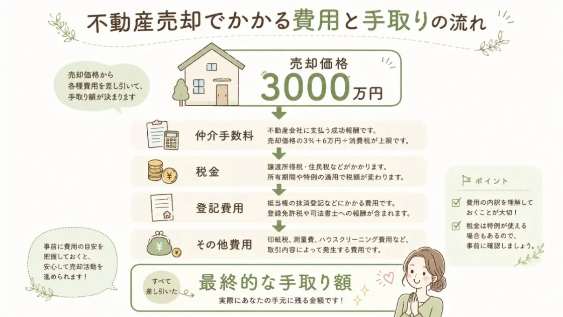 不動産売却でかかる費用と手取りの流れ
