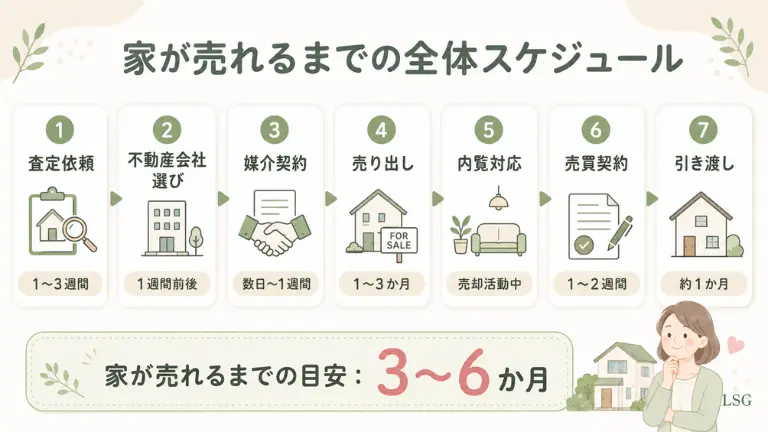 家が売れるまでの全体スケジュール