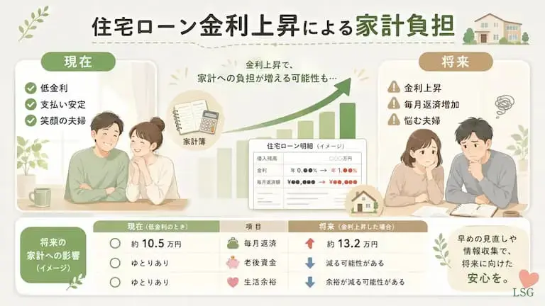 住宅ローンの金利上昇で家計負担がどう変わるか