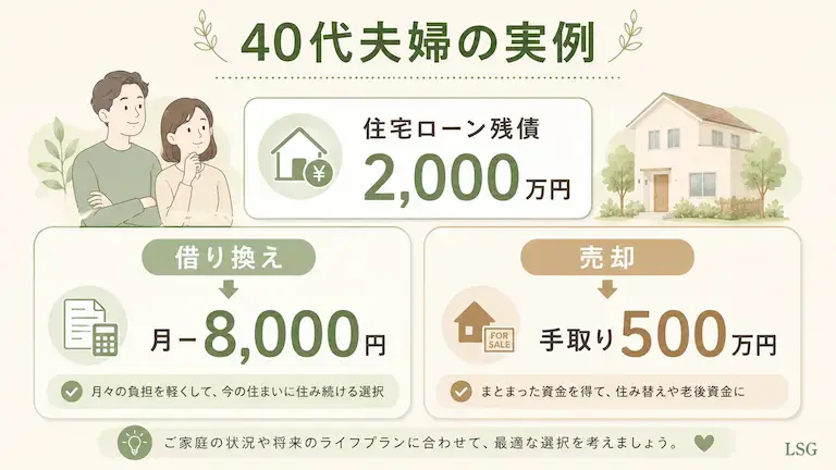 40代夫婦の実例:借り換えと売却で比較