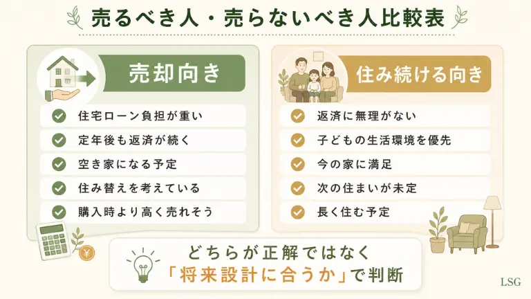 売るべき人・売らないべき人比較表